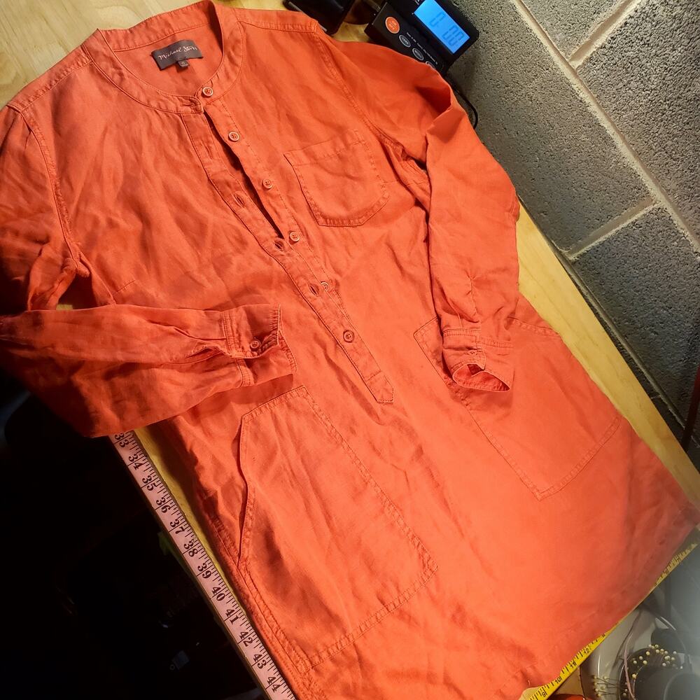 Michael Stars extra small linen red shirt dress